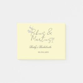 Bikins & Martinis bachelorette party yellow retro Post-it Klebezettel