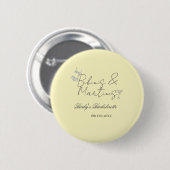 Bikins & Martinis Junggesellinnenabschied gelb ret Button (Vorne & Hinten)