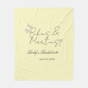 Bikins & Martinis Junggesellinnenabschied gelb ret Fleecedecke