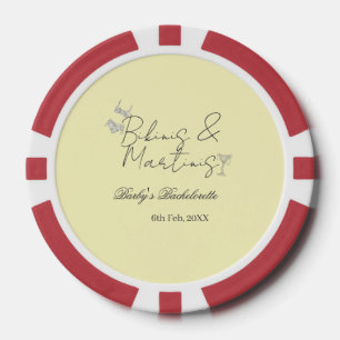 Bikins & Martinis Junggesellinnenabschied gelb ret Pokerchips