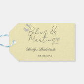 Bikins & Martinis Junggesellinnenabschied Retro-Ge Geschenkanhänger (Rückseite Horizontal)