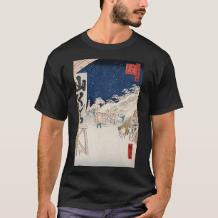 Bikuni-Brücke im Schnee Vintage Ukiyo-e japanische T-Shirt