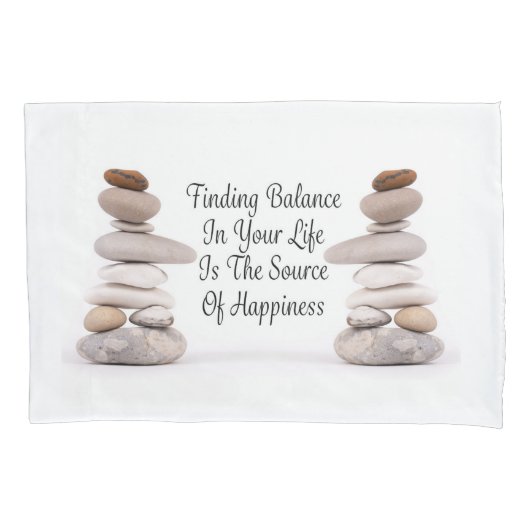 Bilanz des Lebens Zen Steine Slogan Leinwand T-S Kissenbezug (Vorderseite)