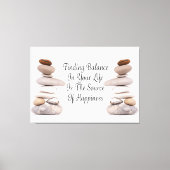 Bilanz des Lebens Zen-Steine-Slogan Leinwanddruck (Vorderseite)