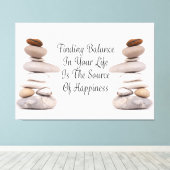 Bilanz des Lebens Zen-Steine-Slogan Leinwanddruck (Insitu (Holzboden))