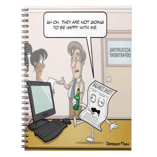 Bilanzierungsbericht für Betrunkene Bilanz Notizblock (Vorderseite)