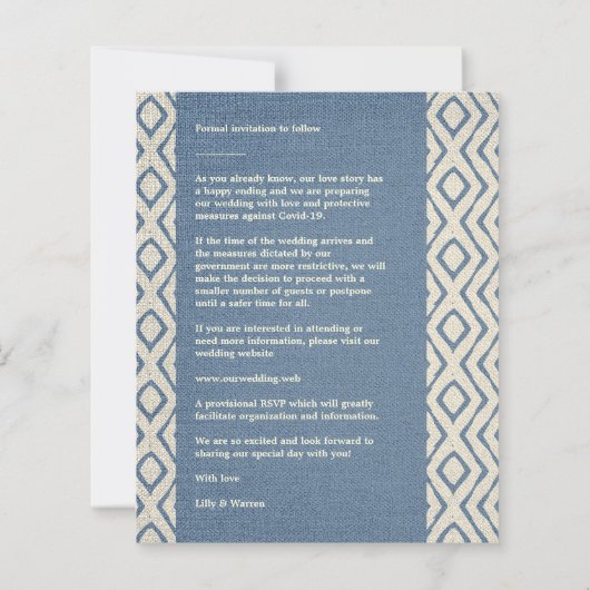 Bilap Blue Boho Textile Textile Textile Romantisch (Rückseite)