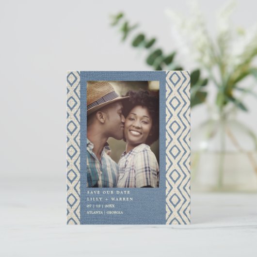 Bilap Blue Boho Textile Textile Textile Romantisch (Stehend Vorderseite)