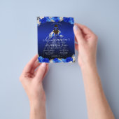 Bilap Floral Royal Blue Dress Quinceanera Einladun Flyer (Gruppe)