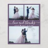 Bilap Foto Collage Mauve Wedding Vielen Dank Flyer (Vorne)