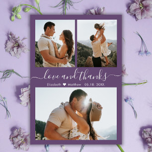Bilap Foto Collage Mauve Wedding Vielen Dank Flyer