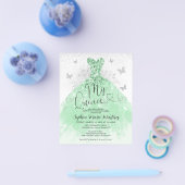 Bilap Sage Green Dress Mis Quince Quinceañera Flyer (Einzeln)