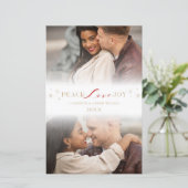 Bilap Simple Peace Liebe Joy Snowflakes 2 Fotos (Stehend Vorderseite)