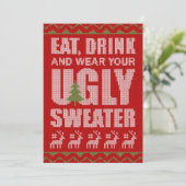 Bilap Ugly Sweater Weihnachtsgebäck Party Einladung (Stehend Vorderseite)