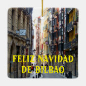 Bilbao Panorama Weihnachtsdekoration Keramikornament (Rückseite)
