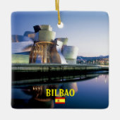 Bilbao Panorama Weihnachtsdekoration Keramikornament (Vorderseite)