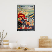 Bilbao Poster Vintage Spanischer Druck Spanien Rei (Küche)