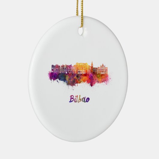Bilbao skyline im Watercolor Keramikornament (Rechts)