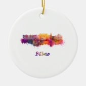 Bilbao skyline im Watercolor Keramikornament (Vorne)