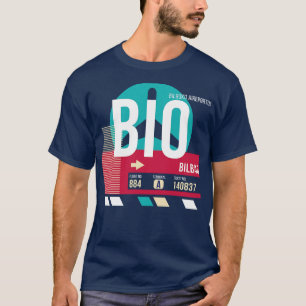 Bilbao Spain BIO Airport Code Gepäckmarke T-Shirt