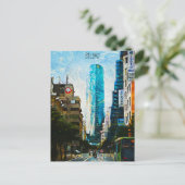 Bilbao Spain Oil Paint Illustration City Postkarte (Stehend Vorderseite)