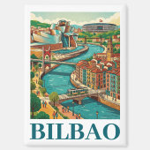 Bilbao Spain Travel - Colorful Architecture Magnet (Vorderseite)