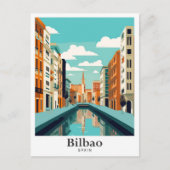 Bilbao Spain Vintage Travel Portrait Postkarte (Vorderseite)