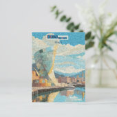 Bilbao Spanien Art Print, Bilbao Art Illustrat Postkarte (Stehend Vorderseite)