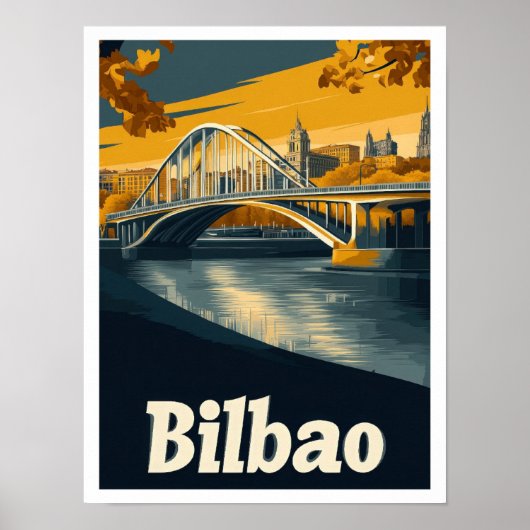 Bilbao Spanien Art Vintage Poster (Vorne)
