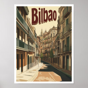 Bilbao Spanien Art Vintage Poster