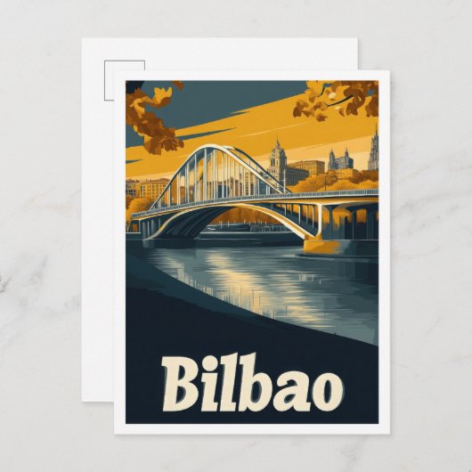 Bilbao Spanien Art Vintage Postkarte (Vorne/Hinten)