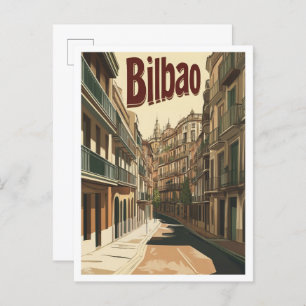 Bilbao Spanien Art Vintage Postkarte