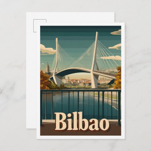 Bilbao Spanien Art Vintage Postkarte (Vorne/Hinten)