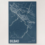 Bilbao Spanien City Map Line Art Blue Print Puzzle<br><div class="desc">Bilbao Spanien City Map Line Art Blue Print</div>