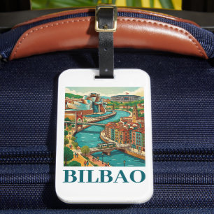 Bilbao Spanien Reise - Farbige Architektur Gepäckanhänger