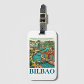 Bilbao Spanien Reise - Farbige Architektur Gepäckanhänger (Vorderseite Vertikal)