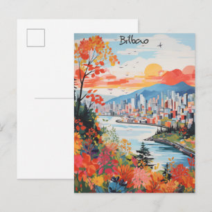 Bilbao Spanien Reise Stadt Malerei Ästhetik Postkarte