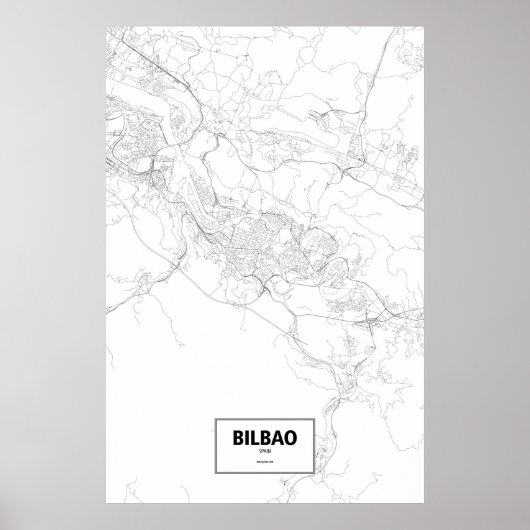Bilbao, Spanien (Schwarzes auf Weiß) Poster (Vorne)