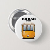 Bilbao Spanien Straßenbahn-Reiseplakat Button (Vorne & Hinten)