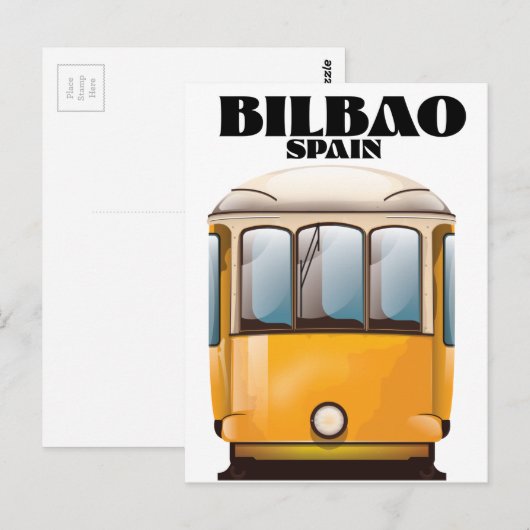 Bilbao Spanien Straßenbahn-Reiseplakat Postkarte (Vorne/Hinten)