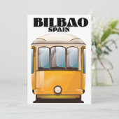 Bilbao Spanien Straßenbahn-Reiseplakat Save The Date (Stehend Vorderseite)