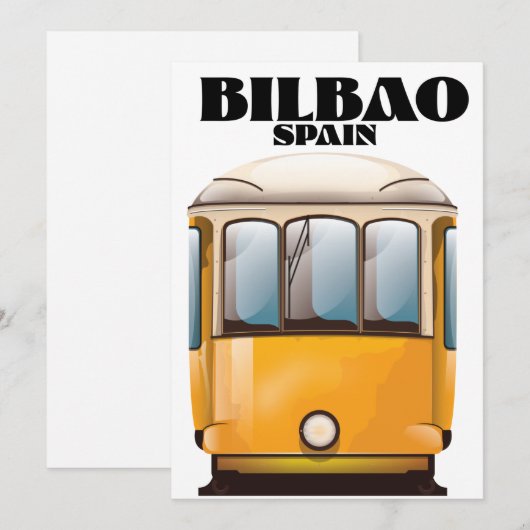 Bilbao Spanien Straßenbahn-Reiseplakat Save The Date (Vorne/Hinten)