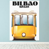 Bilbao Spanien Straßenbahnposter Leinwanddruck (Insitu (Holzboden))
