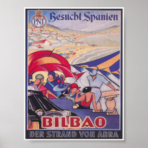 Bilbao Spanien Vintage Travel Poster