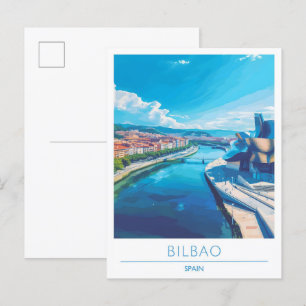 Bilbao Spanien Vintage Travel Postkarte