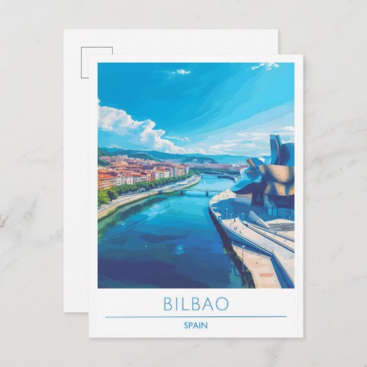 Bilbao Spanien Vintage Travel Postkarte (Vorne/Hinten)