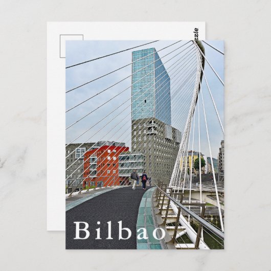 Bilbao. Zubizuri oder die Brücke Campo Volantin. Postkarte (Vorne/Hinten)
