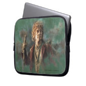 BILBO BAGGINS™-Illustration Laptopschutzhülle (Vorderseite Links)