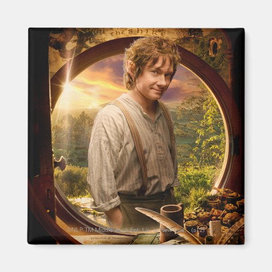 BILBO BAGGINS™ in Shire Collage Magnet (Vorne)
