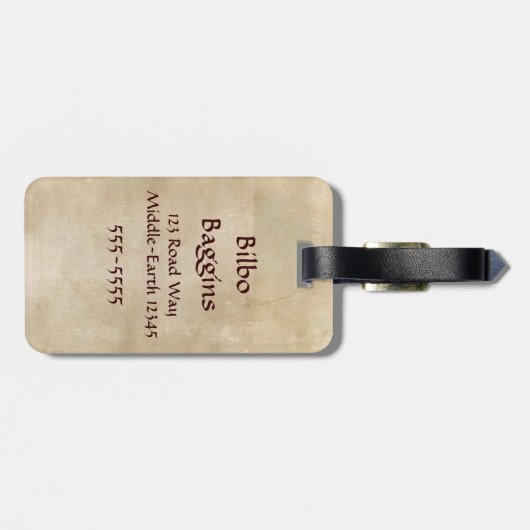 BILBO BAGGINS™ mit Schwert Gepäckanhänger (Rückseite horizontal)